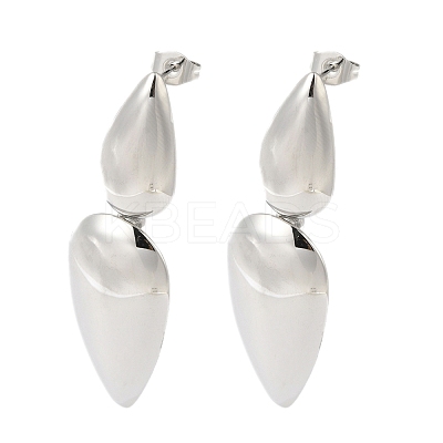 Non-Tarnish 304 Stainless Steel Dangle Stud Earrings for Women EJEW-Z303-09P-1