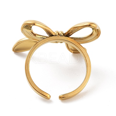 304 Stainless Steel Open Cuff Rings for Women RJEW-Z044-02G-02-1
