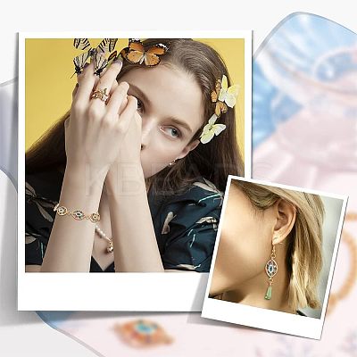 10Pcs Brass Colorful Cubic Zirconia Connector Charms FIND-HY0001-23-1