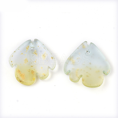 Two Tone Transparent Spray Painted Glass Charms GLAA-T017-05-B06-1