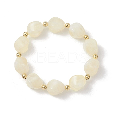 Acrylic Imitation Gemstone Beads Stretch Bracelets for Women BJEW-JB13236-01-1