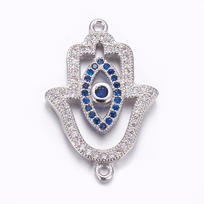 Brass Micro Pave Cubic Zirconia Links ZIRC-F082-01P-RS-1