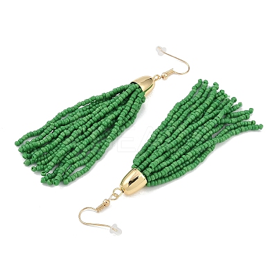 Boho Seed Bead Tassel Earrings EJEW-Z072-03B-1