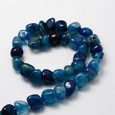 Dyed Natural Agate Chip Beads Strands G-E329-16A-1