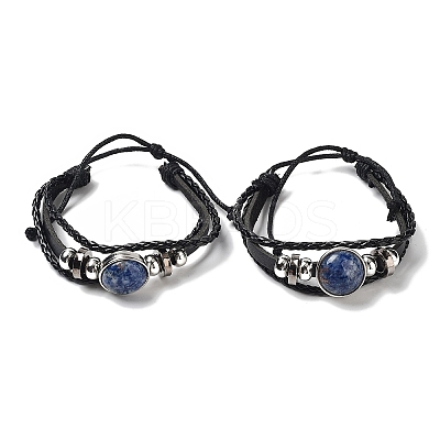 Natural Blue Spot Jasper Multi-strand Bracelets BJEW-Q337-01I-1