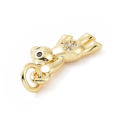 Brass Micro Pave Cubic Zirconia Charms KK-C012-15G-1