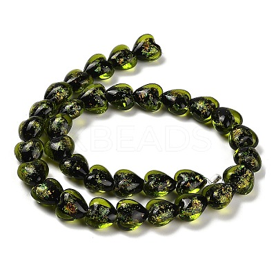 Handmade Dichroic Foil Glass Beads Strands DICH-U001-04F-1