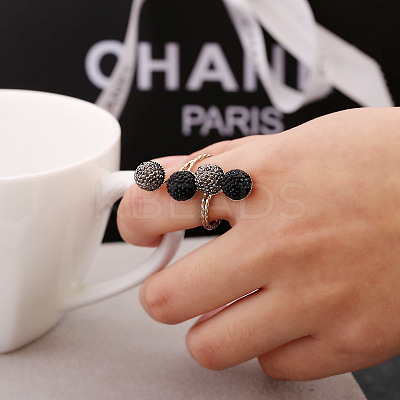 Round Alloy Open Cuff Rings for Women FS-WG47205-01-1