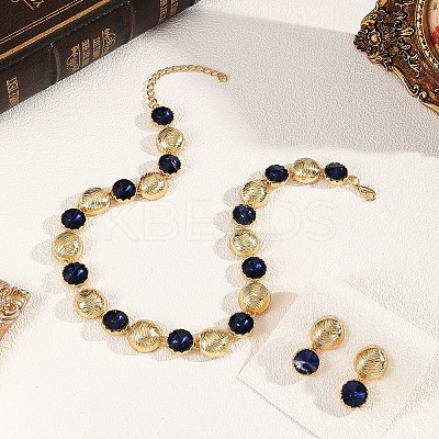 Alloy & Acrylic Round Necklaces & Stud Earring Sets for Women FS-WG1D203-01-1