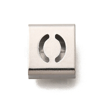 Letter Style 304 Stainless Steel Square Slide Charms STAS-L132-26O-1