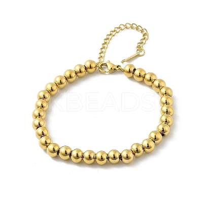 304 Stainless Steel Beaded Bracelets for Women BJEW-P348-01D-G-1