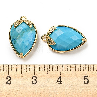 Natural Turquoise Faceted Pendants G-M431-06G-01-1-1