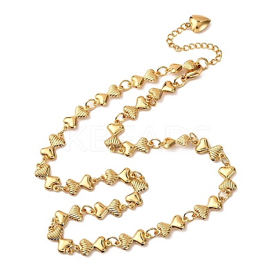 304 Stainless Steel Bowknot Link Chain Necklaces for Women NJEW-G178-12G-1