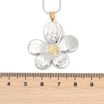 304 Stainless Steel Two Tone Pendant Necklaces for Women NJEW-S445-01E-GP-1