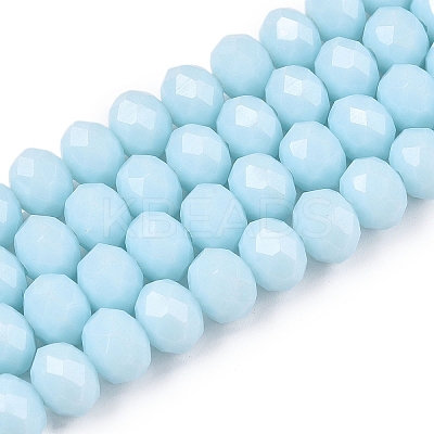 Opaque Solid Color Imitation Jade Glass Beads Strands LS-EGLA-A044-P8mm-D06-1