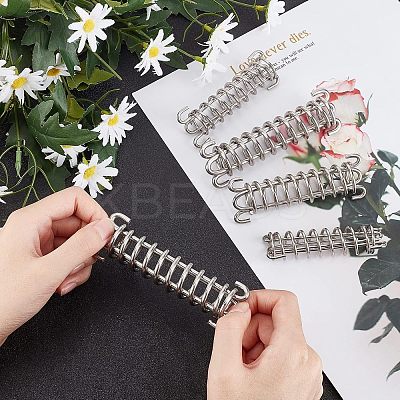 6Pcs Stainless Steel Camping Tent Spring Buckle AJEW-FH0001-47-1