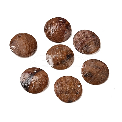 Spray Painted Natural Akoya Shell Pendants SHEL-M021-10-1