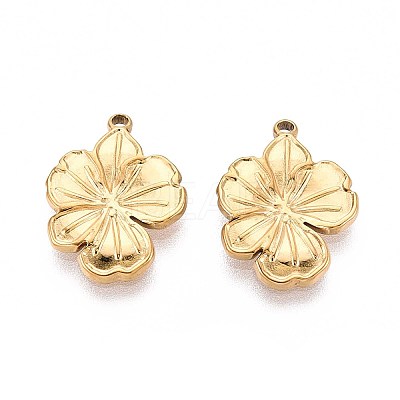 304 Stainless Steel Flower Pendants STAS-T067-55G-1