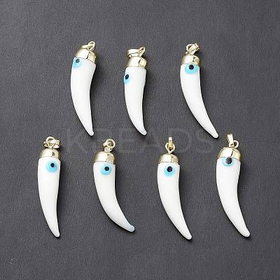 Handmade Evil Eye Lampwork Pendants LAMP-F031-01G-05-1