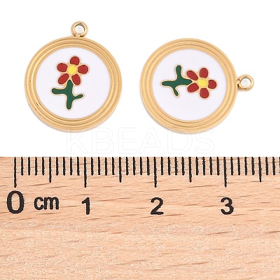 304 Stainless Steel Enamel Pendants STAS-L022-177B-G-1