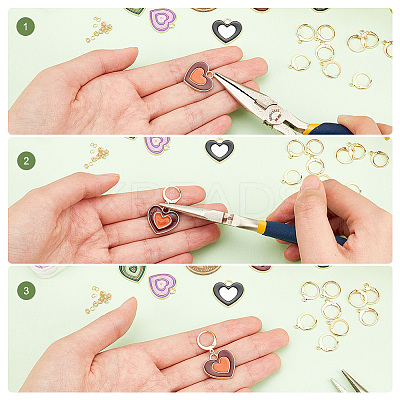 DIY Heart Drop Earring Making Kit DIY-GA0003-92-1
