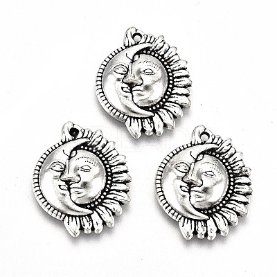 Tibetan Style Alloy Pendants TIBE-S323-045AS-RS-1
