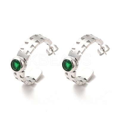 Emerald Rhinestone Geometry Stud Earrings STAS-H175-18P-1