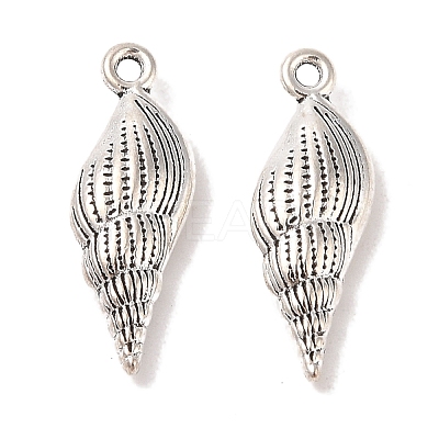 Spiral Shell Tibetan Style Alloy Pendants TIBEP-R344-40AS-LF-1