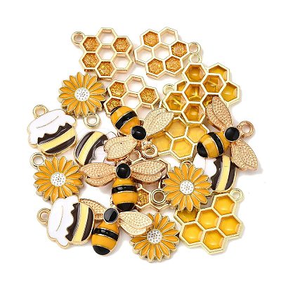 20Pcs 5 Styles Alloy Enamel Pendants ENAM-FP0002-57-1