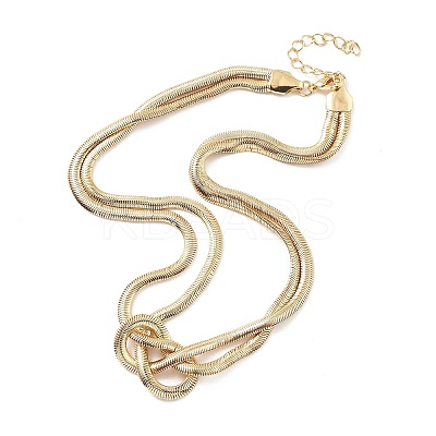 Iron Snake Chain Knot Necklaces for Women NJEW-G167-01G-1-1