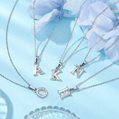 Alloy Rhinestone Letter Pendant Necklaces NJEW-JN04886-1