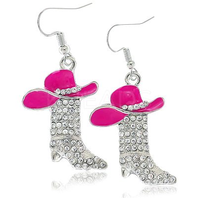 Alloy Rhinestone Dangle Earrings FS-WG4606E-10-1