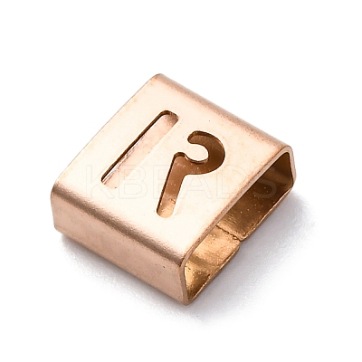 Ion Plating(IP) 304 Stainless Steel Square Slide Charms STAS-L132-07R-RG-1