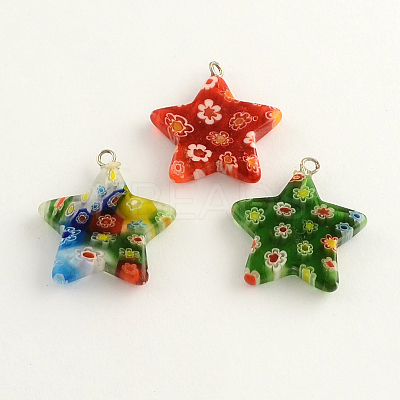 Handmade Millefiori Glass Pendants LK-R006-04-1