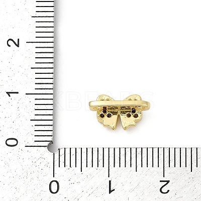 Brass Micro Pave Cubic Zirconia Slide Charms KK-G526-01G-1