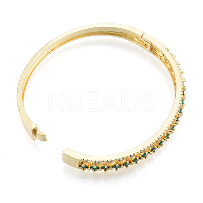 Cubic Zirconia Rhombus Hinged Bangle BJEW-N014-013-1