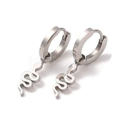 Non-Tarnish 3 Pairs 3 Styles 304 Stainless Steel Hoop Dangle Earrings for Women EJEW-K279-09B-P-1