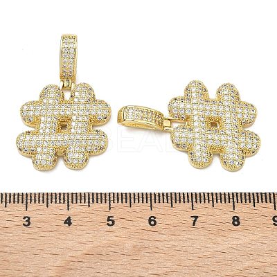 Brass Micro Pave Cubic Zirconia Pendants KK-P345-17G-05-1