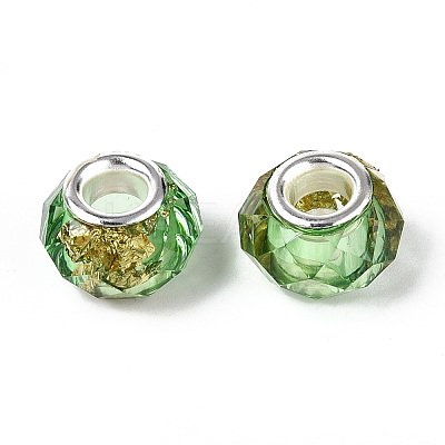 Transparent Resin Rondelle European Beads RESI-N044-01I-1