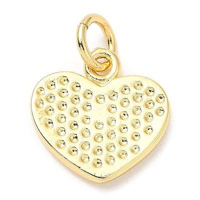 Rack Plating Brass Heart Charms KK-A185-24G-01-1