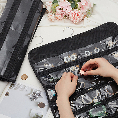 2Pcs 2 Styles Rectangle Foldable Non-woven Fabric Jewelry Roll AJEW-FG0003-97-1