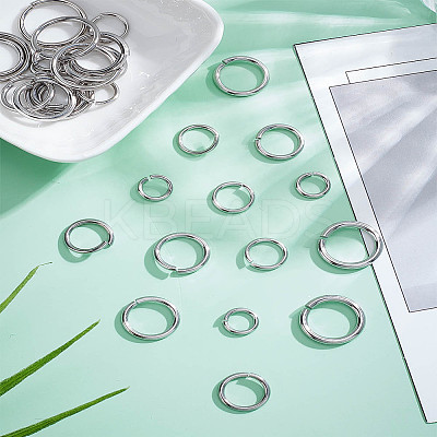 30Pcs 6 Styles Tarnish Resistant 304 Stainless Steel Open Jump Rings STAS-LP0001-62-1