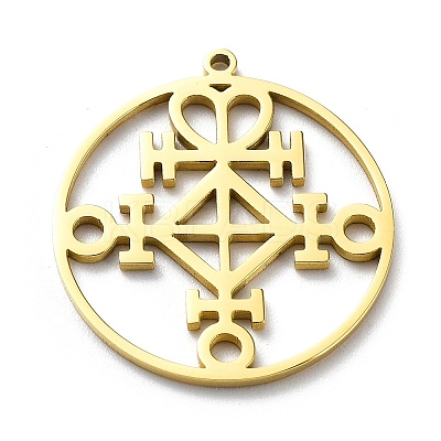 304 Stainless Steel Pendants STAS-D036-09G-1
