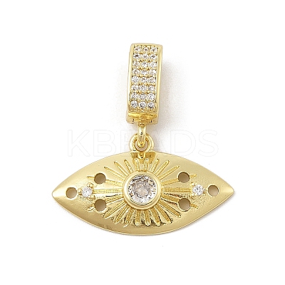 Brass Micro Pave Cubic Zirconia Pendants KK-U047-14G-1