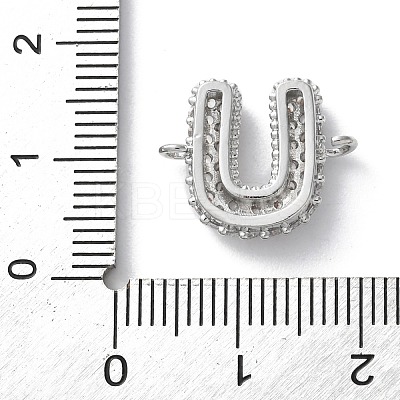 Brass Micro Pave Cubic Zirconia Letter Links KK-I717-04U-P-1