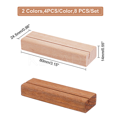 8Pcs 2 Color Wooden Card Holders Base AJEW-GA0003-66-1