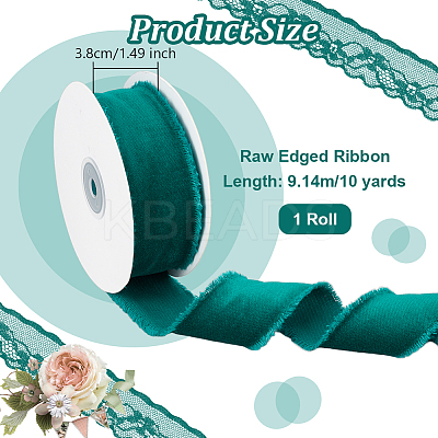 10 Yards Velvet Frayed Ribbon SRIB-WH0011-226C-1