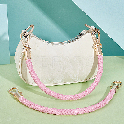 Imitation Leather Braided Round Cord Bag Handles with Zinc Alloy Clasps FIND-WH0126-941B-02-1
