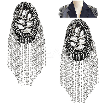 Fashion Iron Chain Tassel Epaulettes AJEW-WH0419-15P-1