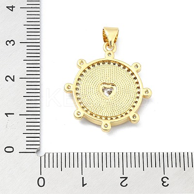 Brass Micro Pave Clear Cubic Zirconia Pendants KK-A221-08G-1